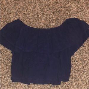 Blue Off the Shoulder Blouse